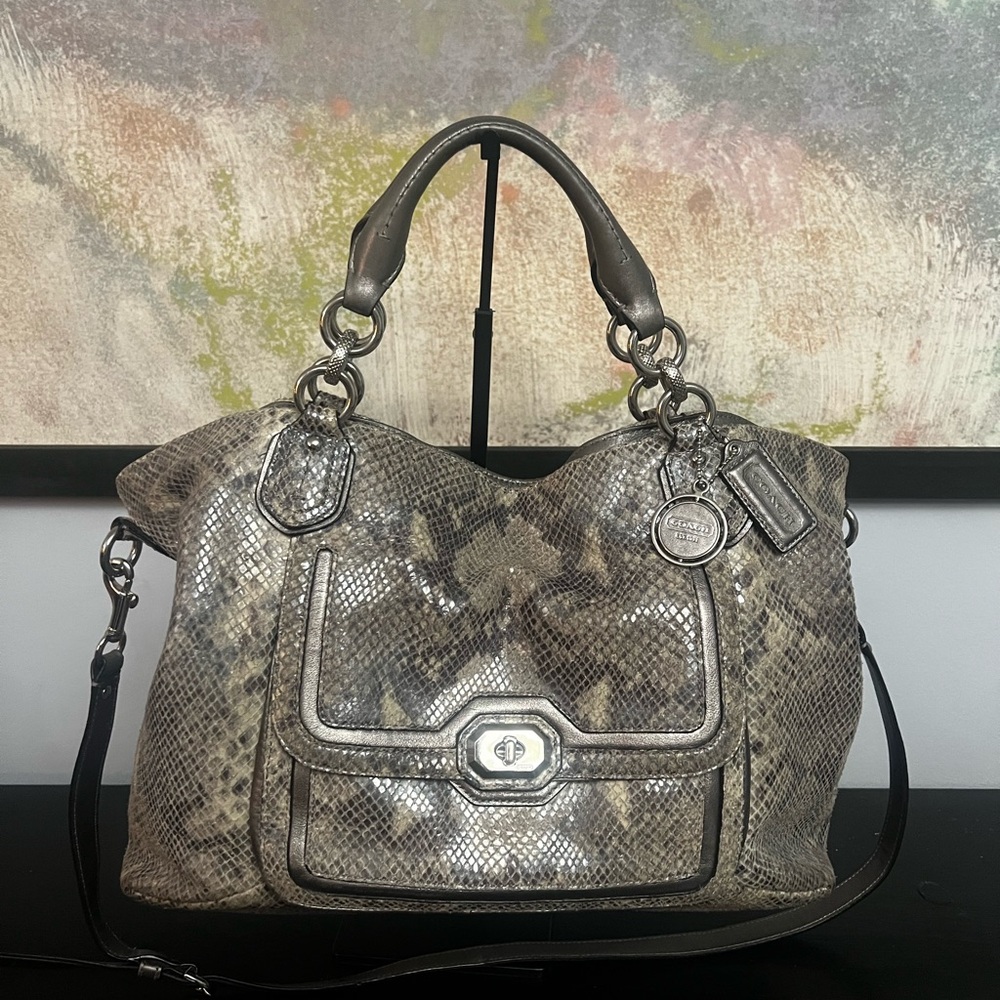 Coach Campbell Exotic Leather Large Satchel